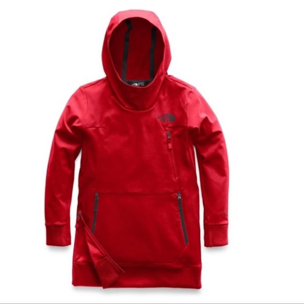 NWT North Face Tekno Water Resistant Hoodie Pullover SZ Small 7/8 TNF Red